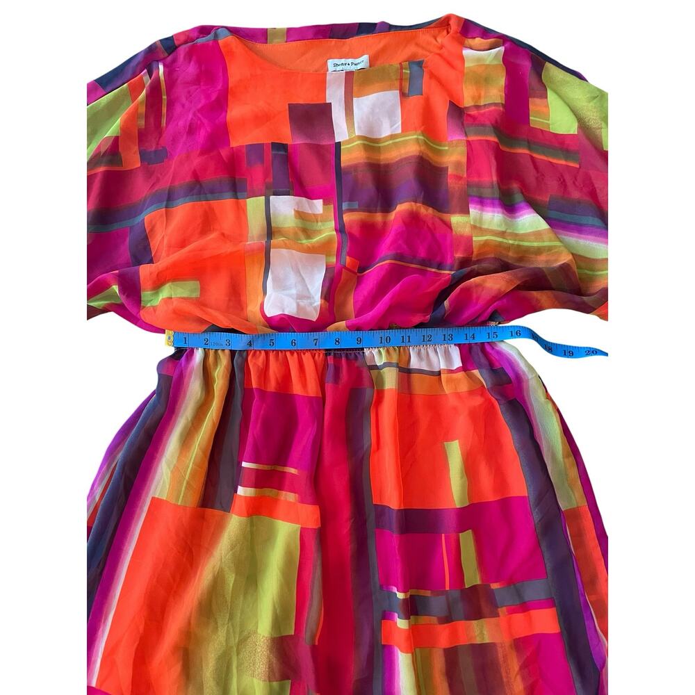 Shelby & Palmer Vibrant Geometric Blouson Dress 20WP - Picture 5 of 5